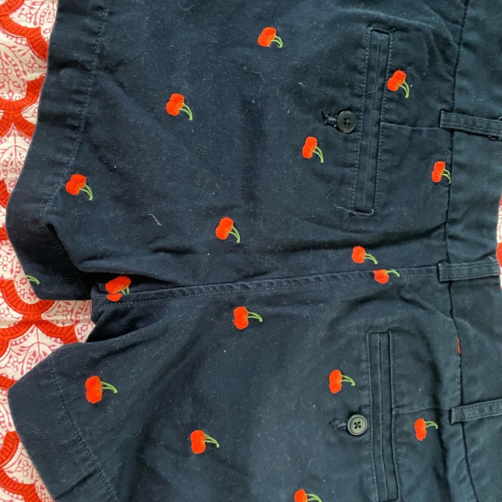 J.CREW embroidered khaki shorts